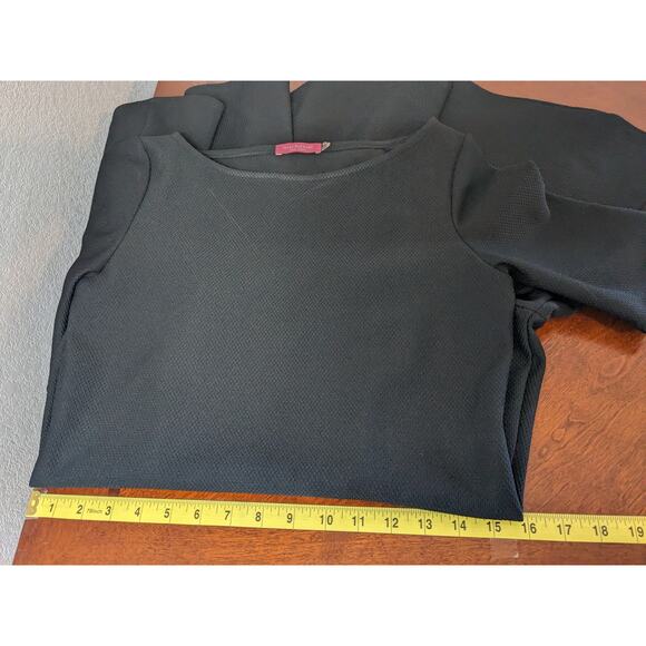 Isaac Mizrahi Little Black Dress 6 Flare ALine Simple‎ Classic Boat Neck Pleated - Picture 7 of 12